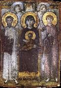 The throne Virgin Mary with the child between ST Teodor and ST Goran, unknow artist